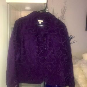 Purple suede patterned dress jacket!